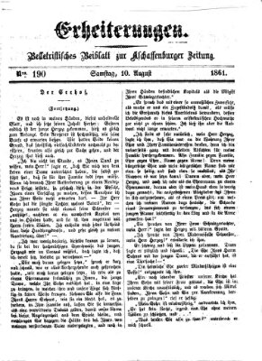 Erheiterungen (Aschaffenburger Zeitung) Samstag 10. August 1861