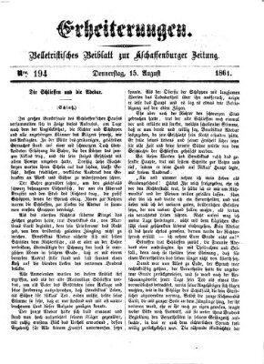 Erheiterungen (Aschaffenburger Zeitung) Donnerstag 15. August 1861