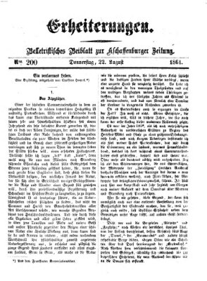 Erheiterungen (Aschaffenburger Zeitung) Donnerstag 22. August 1861