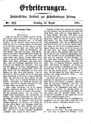 Erheiterungen (Aschaffenburger Zeitung) Samstag 24. August 1861