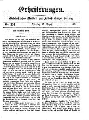 Erheiterungen (Aschaffenburger Zeitung) Dienstag 27. August 1861