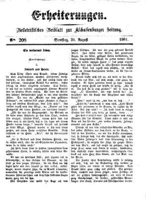 Erheiterungen (Aschaffenburger Zeitung) Samstag 31. August 1861