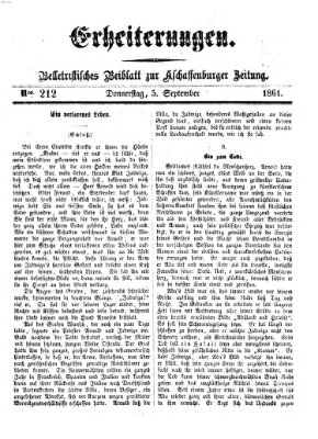 Erheiterungen (Aschaffenburger Zeitung) Donnerstag 5. September 1861