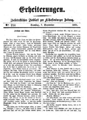 Erheiterungen (Aschaffenburger Zeitung) Samstag 7. September 1861