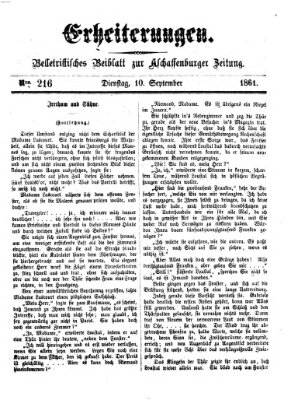 Erheiterungen (Aschaffenburger Zeitung) Dienstag 10. September 1861