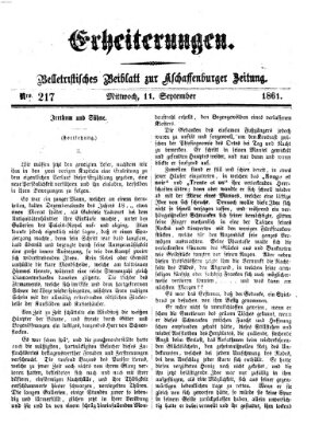 Erheiterungen (Aschaffenburger Zeitung) Mittwoch 11. September 1861