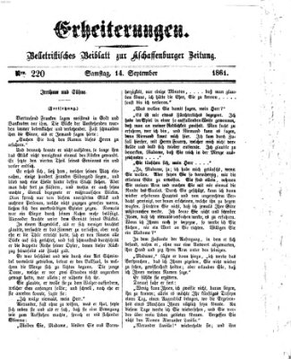 Erheiterungen (Aschaffenburger Zeitung) Samstag 14. September 1861