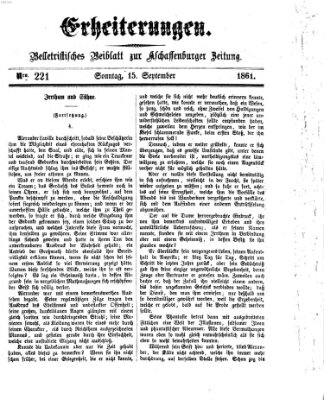 Erheiterungen (Aschaffenburger Zeitung) Sonntag 15. September 1861