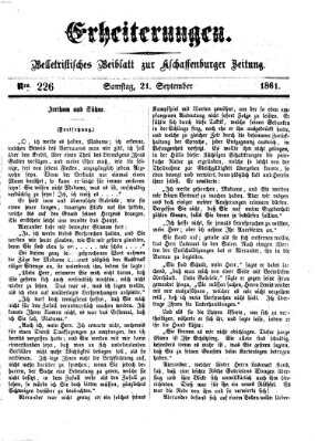 Erheiterungen (Aschaffenburger Zeitung) Samstag 21. September 1861