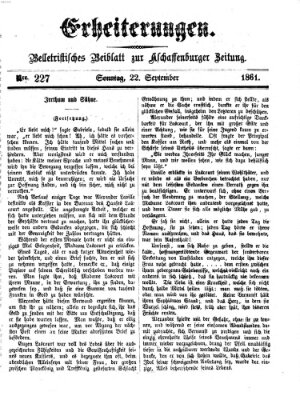 Erheiterungen (Aschaffenburger Zeitung) Sonntag 22. September 1861