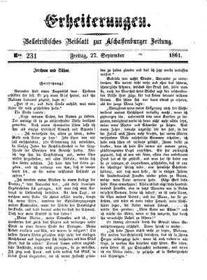 Erheiterungen (Aschaffenburger Zeitung) Freitag 27. September 1861