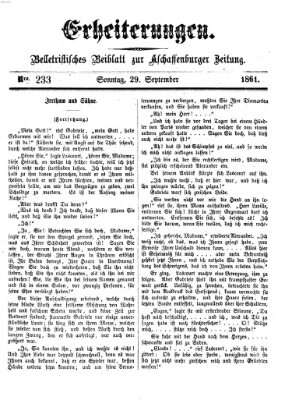 Erheiterungen (Aschaffenburger Zeitung) Sonntag 29. September 1861