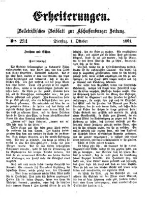 Erheiterungen (Aschaffenburger Zeitung) Dienstag 1. Oktober 1861