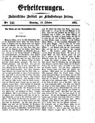 Erheiterungen (Aschaffenburger Zeitung) Sonntag 13. Oktober 1861