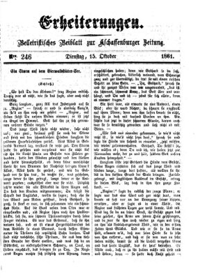 Erheiterungen (Aschaffenburger Zeitung) Dienstag 15. Oktober 1861