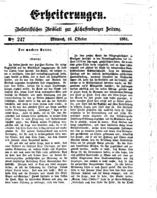 Erheiterungen (Aschaffenburger Zeitung) Mittwoch 16. Oktober 1861