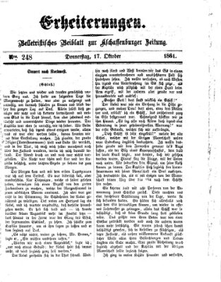 Erheiterungen (Aschaffenburger Zeitung) Donnerstag 17. Oktober 1861