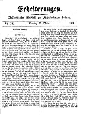 Erheiterungen (Aschaffenburger Zeitung) Sonntag 20. Oktober 1861