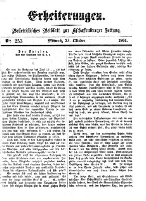 Erheiterungen (Aschaffenburger Zeitung) Mittwoch 23. Oktober 1861