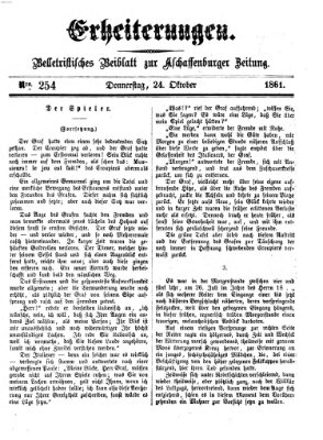 Erheiterungen (Aschaffenburger Zeitung) Donnerstag 24. Oktober 1861