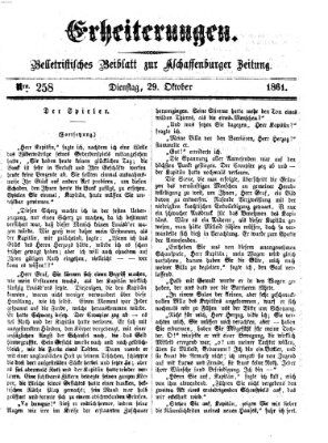 Erheiterungen (Aschaffenburger Zeitung) Dienstag 29. Oktober 1861