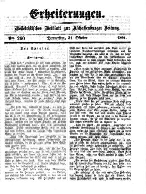 Erheiterungen (Aschaffenburger Zeitung) Donnerstag 31. Oktober 1861