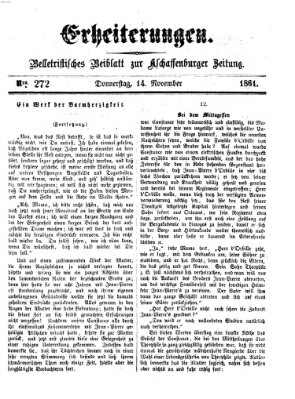 Erheiterungen (Aschaffenburger Zeitung) Donnerstag 14. November 1861