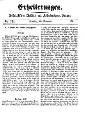 Erheiterungen (Aschaffenburger Zeitung) Samstag 16. November 1861