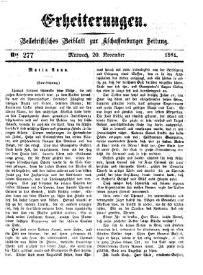 Erheiterungen (Aschaffenburger Zeitung) Mittwoch 20. November 1861