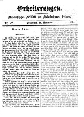 Erheiterungen (Aschaffenburger Zeitung) Donnerstag 21. November 1861