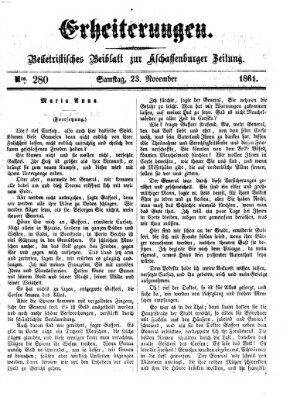 Erheiterungen (Aschaffenburger Zeitung) Samstag 23. November 1861