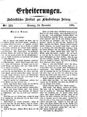 Erheiterungen (Aschaffenburger Zeitung) Sonntag 24. November 1861