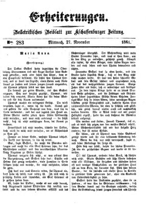 Erheiterungen (Aschaffenburger Zeitung) Mittwoch 27. November 1861