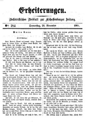 Erheiterungen (Aschaffenburger Zeitung) Donnerstag 28. November 1861