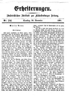 Erheiterungen (Aschaffenburger Zeitung) Samstag 30. November 1861