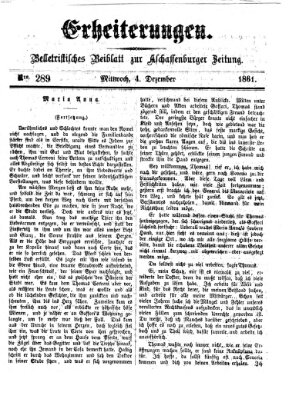 Erheiterungen (Aschaffenburger Zeitung) Mittwoch 4. Dezember 1861