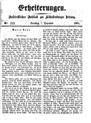 Erheiterungen (Aschaffenburger Zeitung) Samstag 7. Dezember 1861