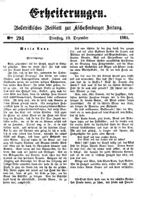 Erheiterungen (Aschaffenburger Zeitung) Dienstag 10. Dezember 1861