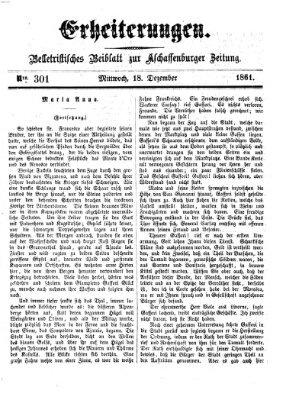 Erheiterungen (Aschaffenburger Zeitung) Mittwoch 18. Dezember 1861