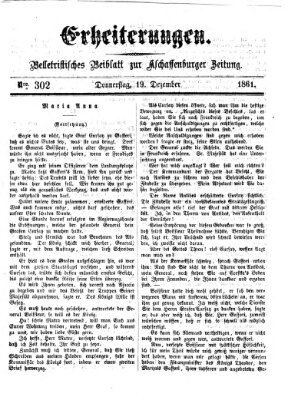 Erheiterungen (Aschaffenburger Zeitung) Donnerstag 19. Dezember 1861