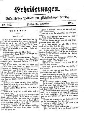 Erheiterungen (Aschaffenburger Zeitung) Freitag 20. Dezember 1861