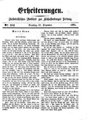 Erheiterungen (Aschaffenburger Zeitung) Samstag 21. Dezember 1861