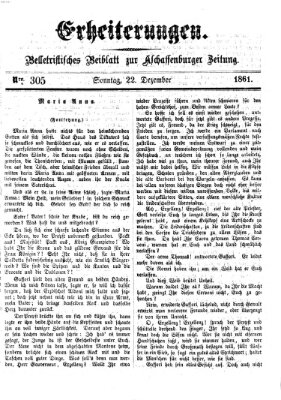 Erheiterungen (Aschaffenburger Zeitung) Sonntag 22. Dezember 1861