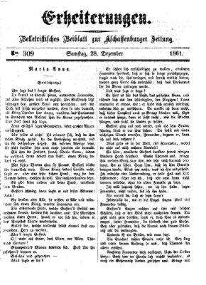 Erheiterungen (Aschaffenburger Zeitung) Samstag 28. Dezember 1861