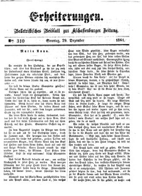 Erheiterungen (Aschaffenburger Zeitung) Sonntag 29. Dezember 1861