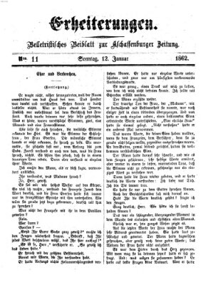 Erheiterungen (Aschaffenburger Zeitung) Sonntag 12. Januar 1862