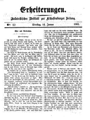 Erheiterungen (Aschaffenburger Zeitung) Dienstag 14. Januar 1862