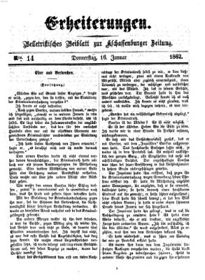 Erheiterungen (Aschaffenburger Zeitung) Donnerstag 16. Januar 1862