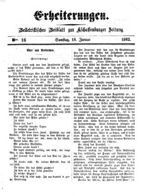 Erheiterungen (Aschaffenburger Zeitung) Samstag 18. Januar 1862