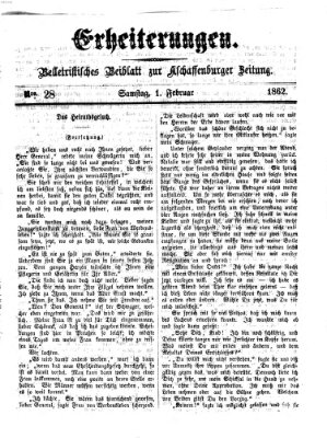 Erheiterungen (Aschaffenburger Zeitung) Samstag 1. Februar 1862